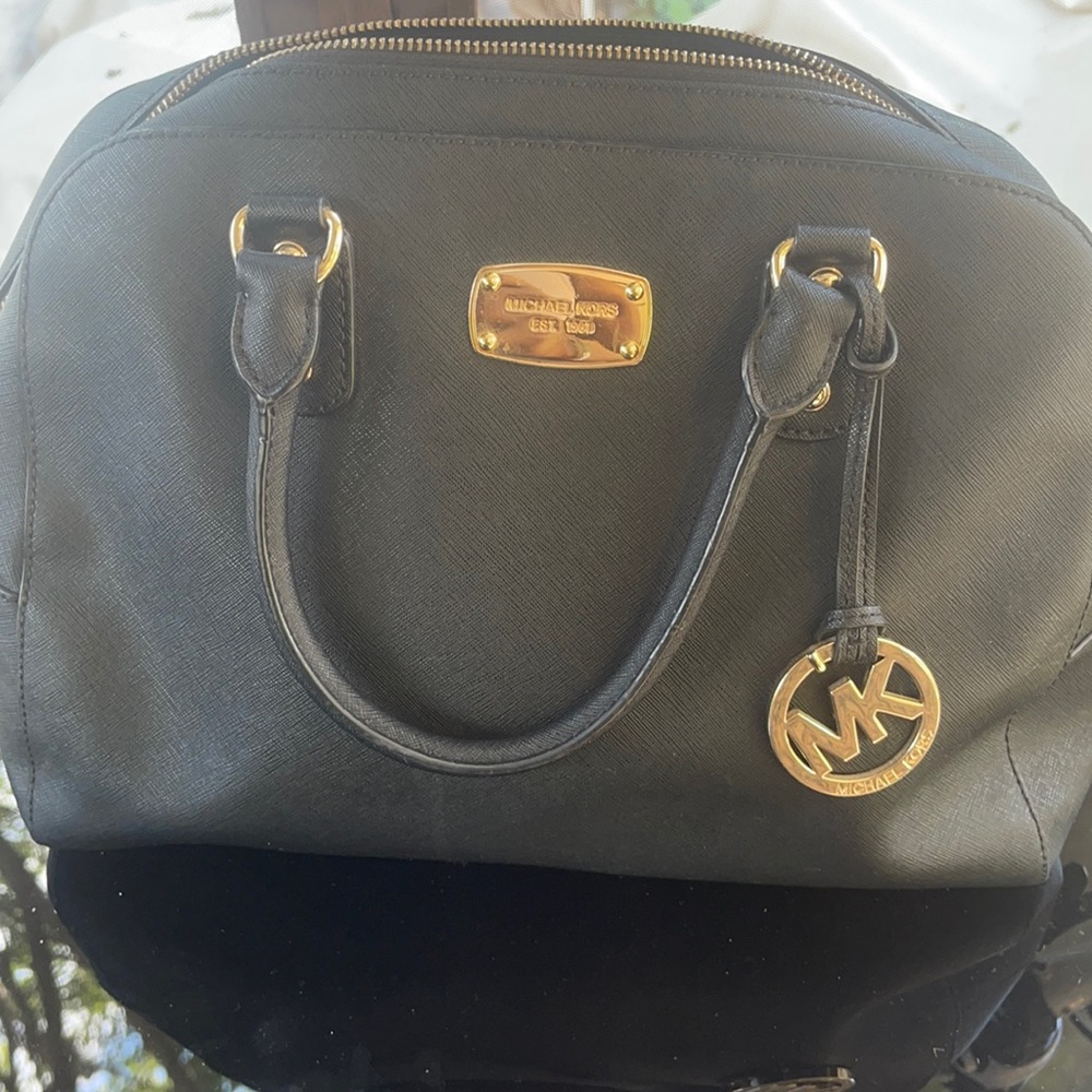 Michael Kors Black Saffiano Leather Satchel